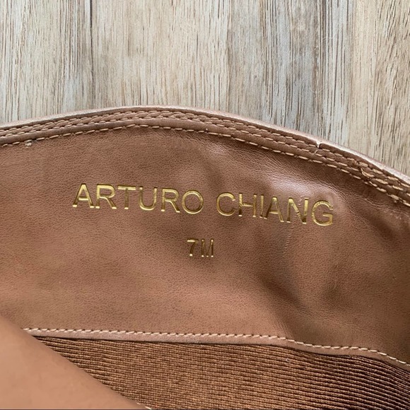 ARTURO CHIANG Brown Leather Tall Heeled Boots - Size 7 - Picture 2 of 11